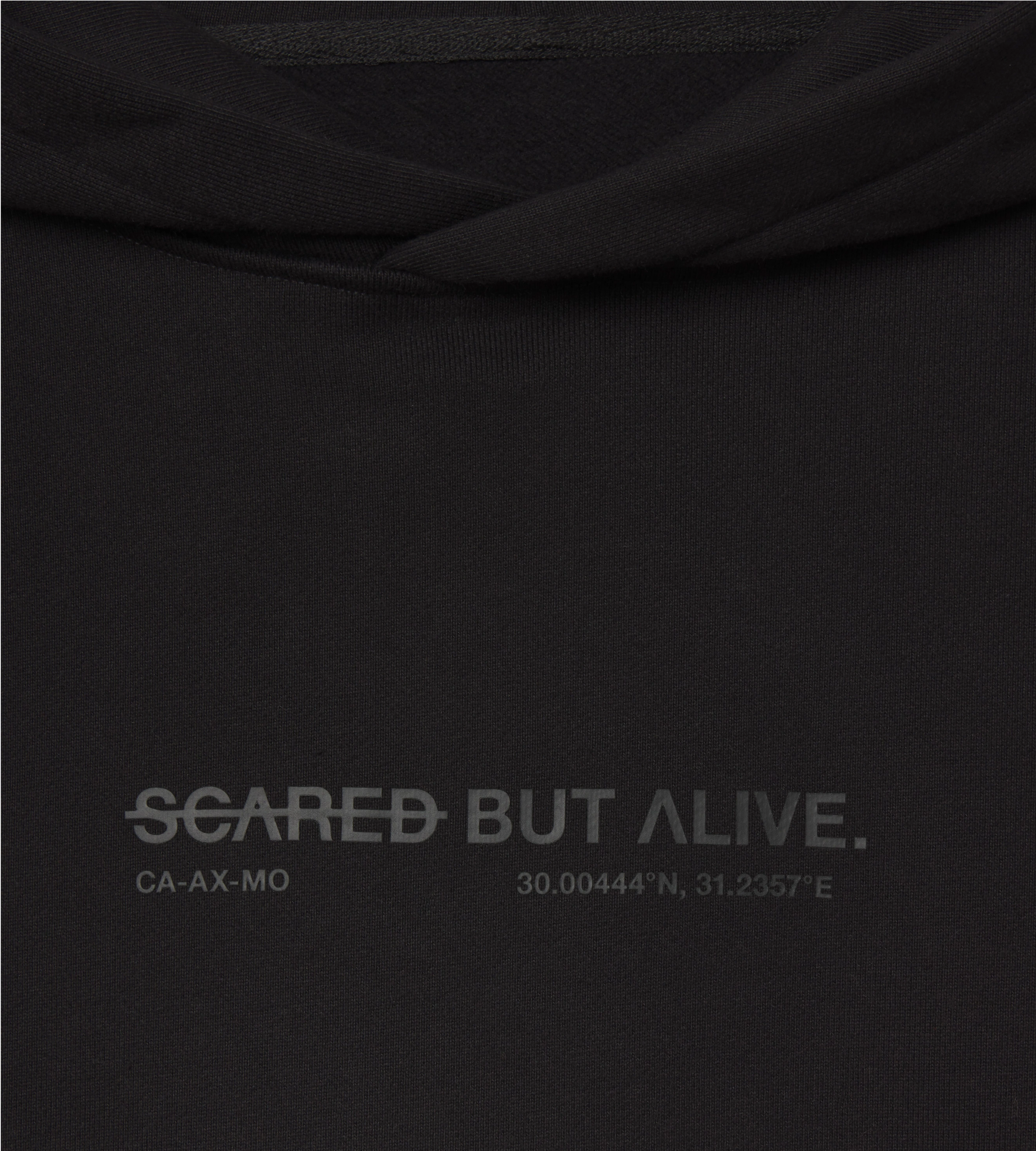 Los Angeles Hoodie Black Out raised print detail