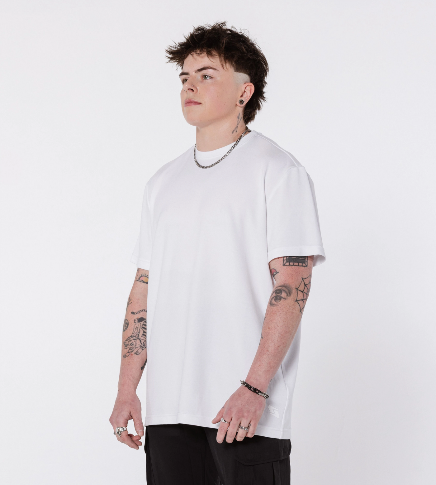 Bristol Tee White Space front wall portrait