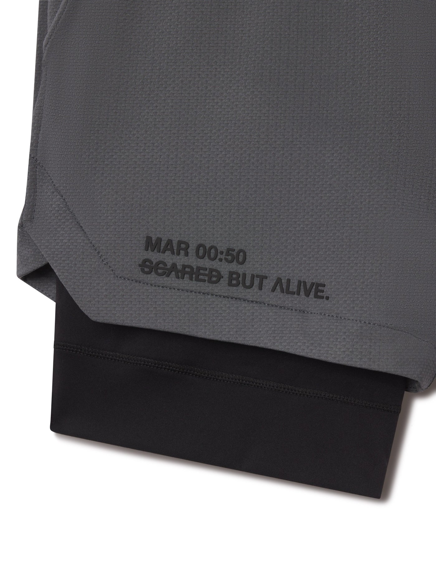 Hawaii 5 inch Short Carbon Gray fabric and construction flat-lay detail