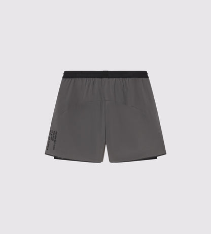 [Color: Carbon Gray] a flat lay image of the Berlin Shorts, back side view