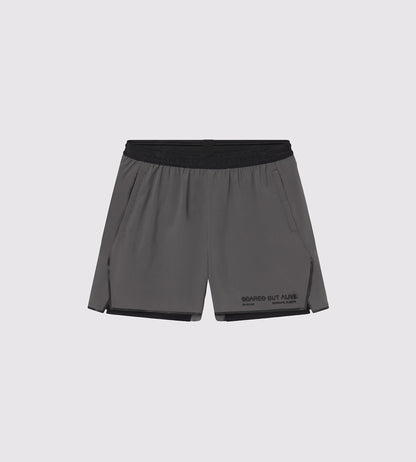 [Color: Carbon Gray] a flat lay image of the Berlin Shorts, front side view