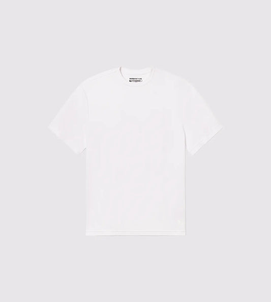 [Color: White Space] a flat lay image of the Bristol Tee, front view