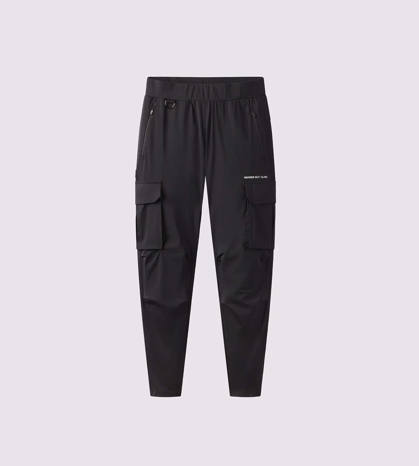 [Color: Black Out] Flatlay image of the black Dubai cargo joggers