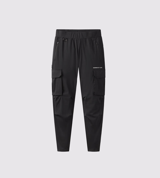 [Color: Black Out] Flatlay image of the black Dubai cargo joggers