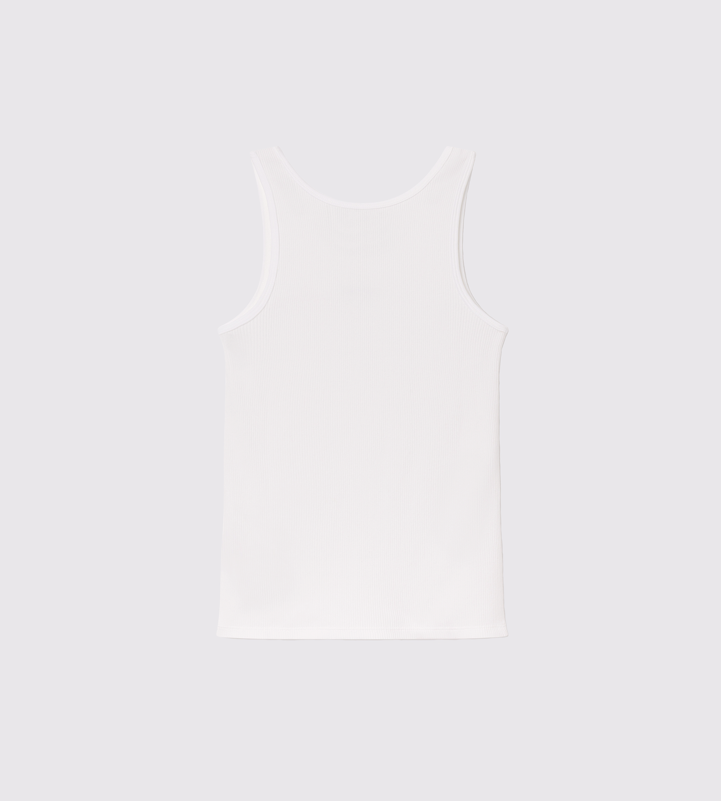 [Color: White Space] a back view flat lay image of the Ibiza Rib Tank