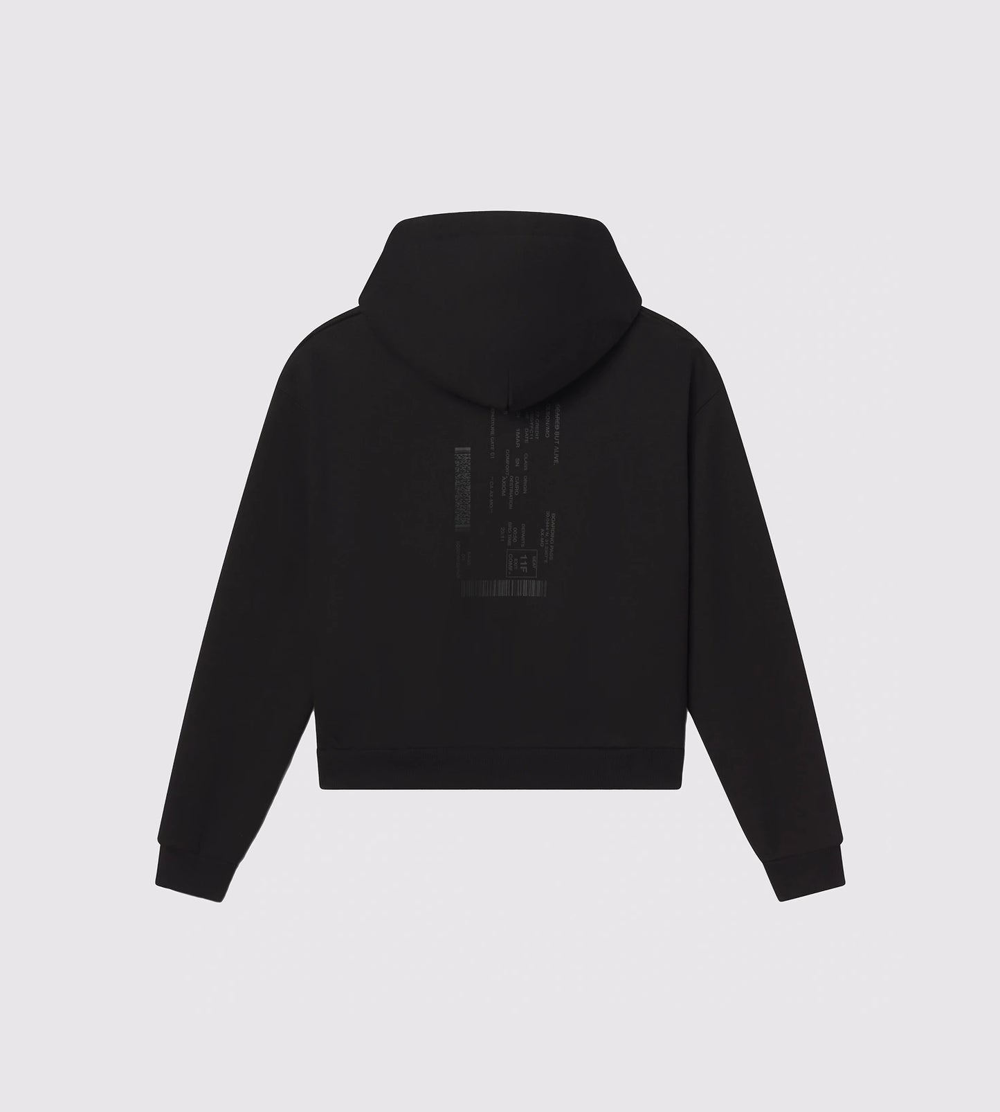[Color: Black Out] Back flatlay of the black Los Angeles hoodie showcasing the back detail.