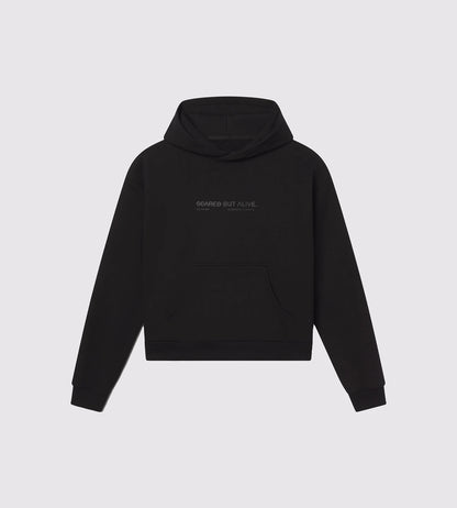 [Color: Black Out] Flatlay of the black Los Angeles hoodie