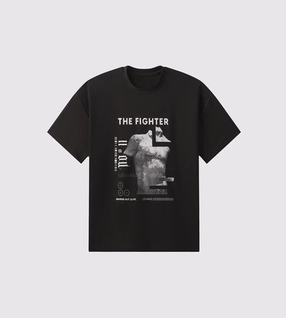 [Color: Black Out] a flat lay image of the Rome Fighter Shirt, front view