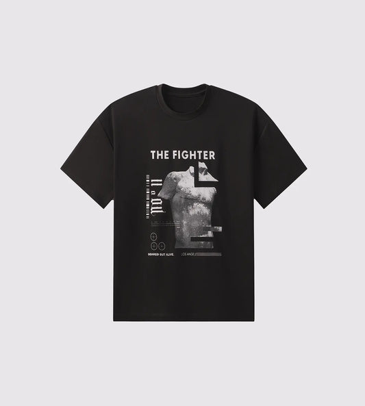 [Color: Black Out] a flat lay image of the Rome Fighter Shirt, front view