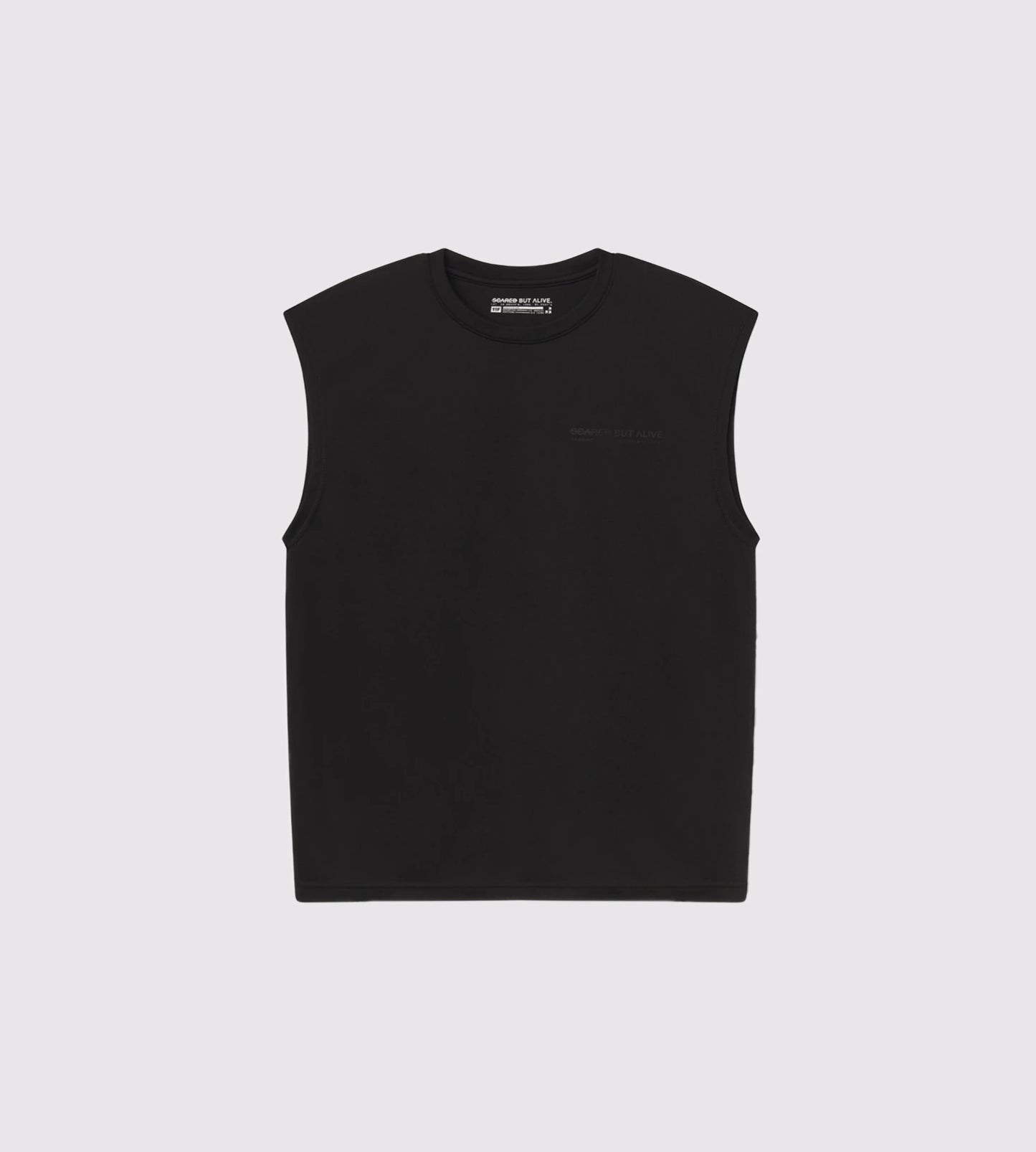 [Color: Black Out] a flat lay image of the Stockholm Tank, front side view