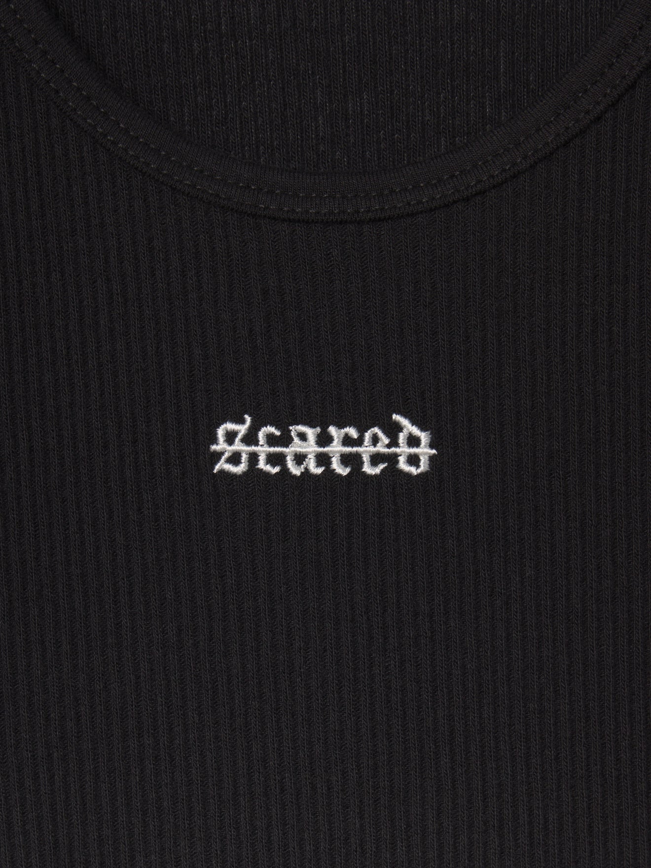 Ibiza Rib Tank Black Out rib detail