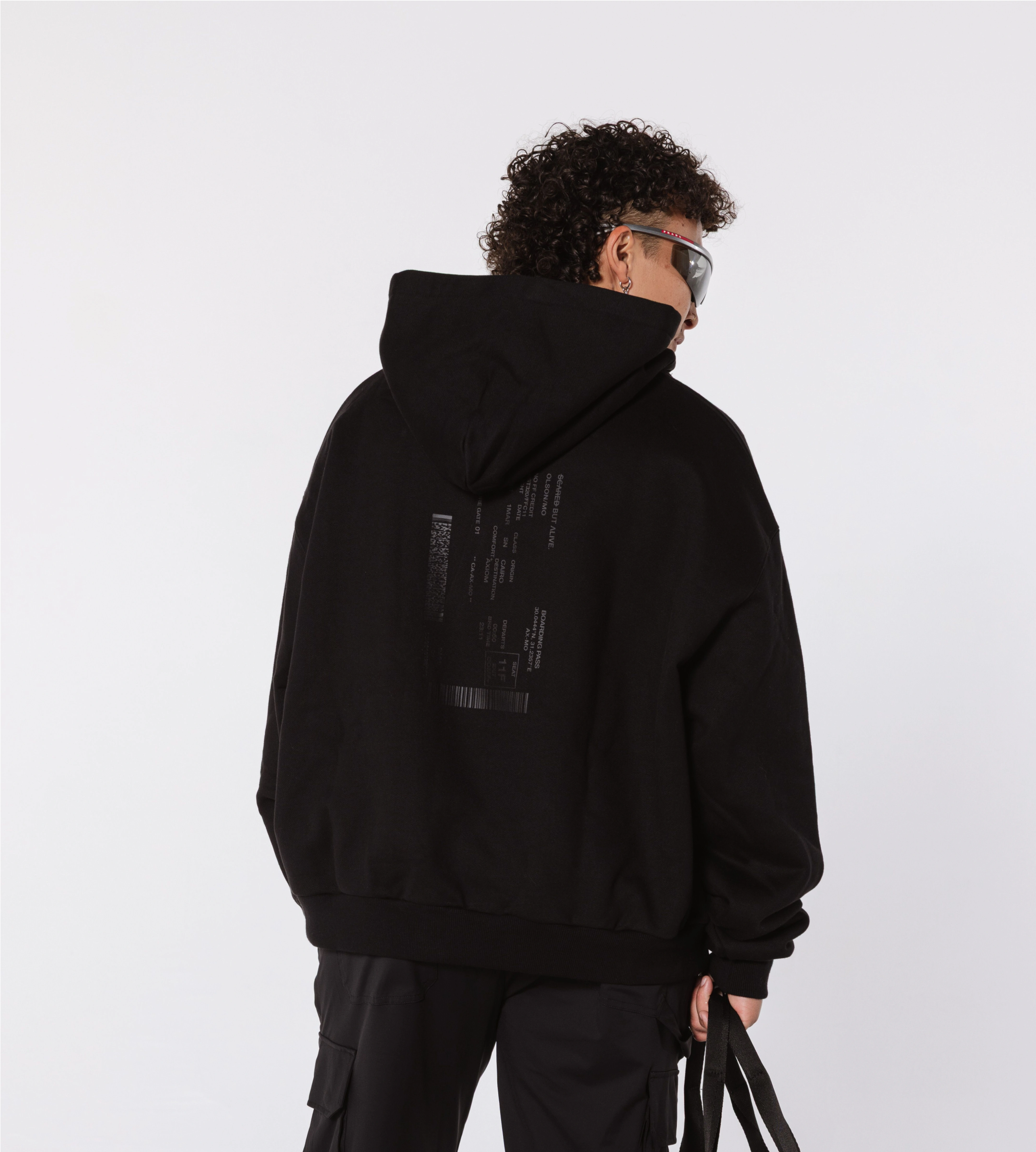 Los Angeles Hoodie Black Out back on body