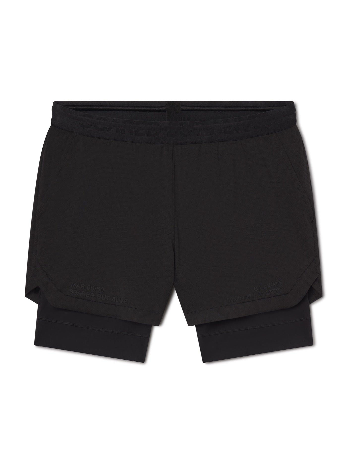 Hawaii 5 inch Short Black Out front flat lay