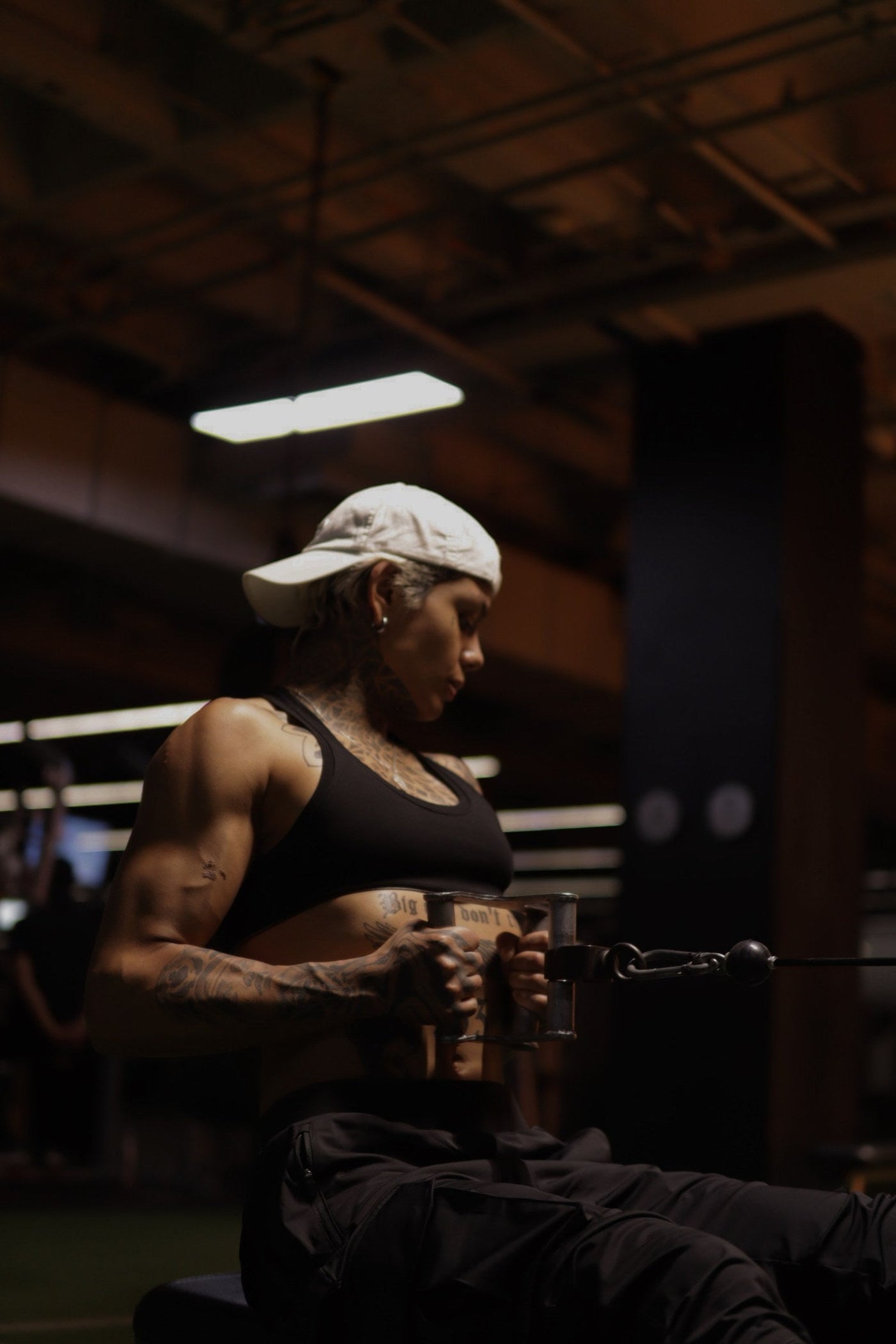 Tokyo Jogger Black Out worn during gym cable rows