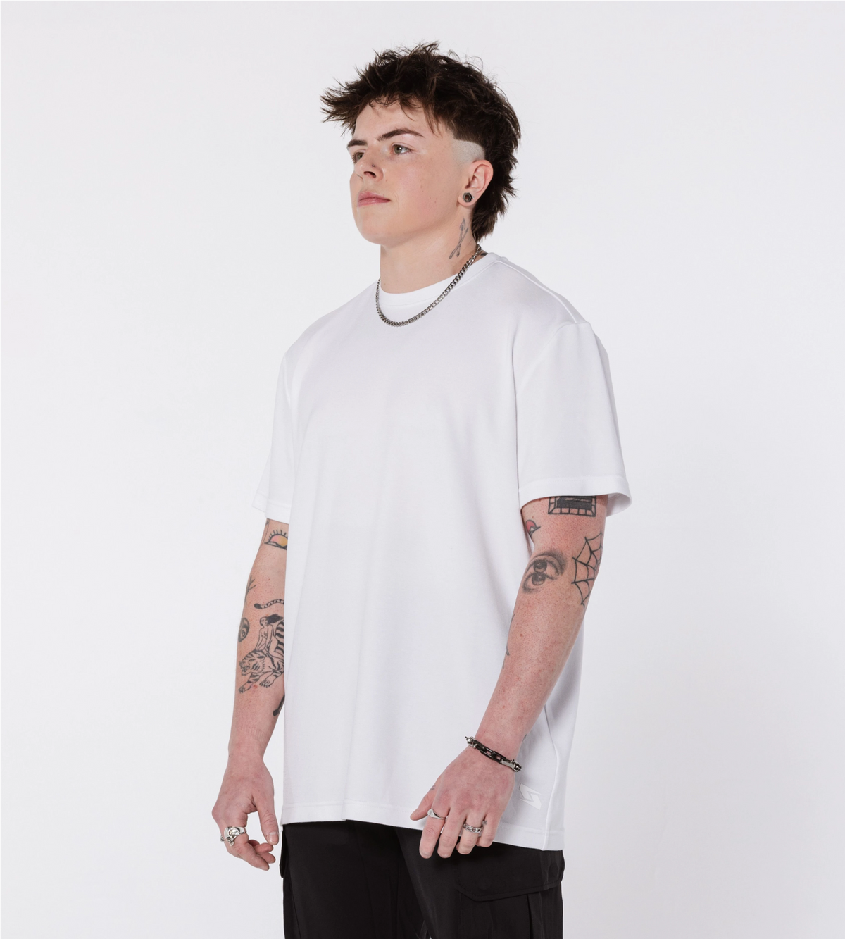 Bristol Tee White Space front wall portrait