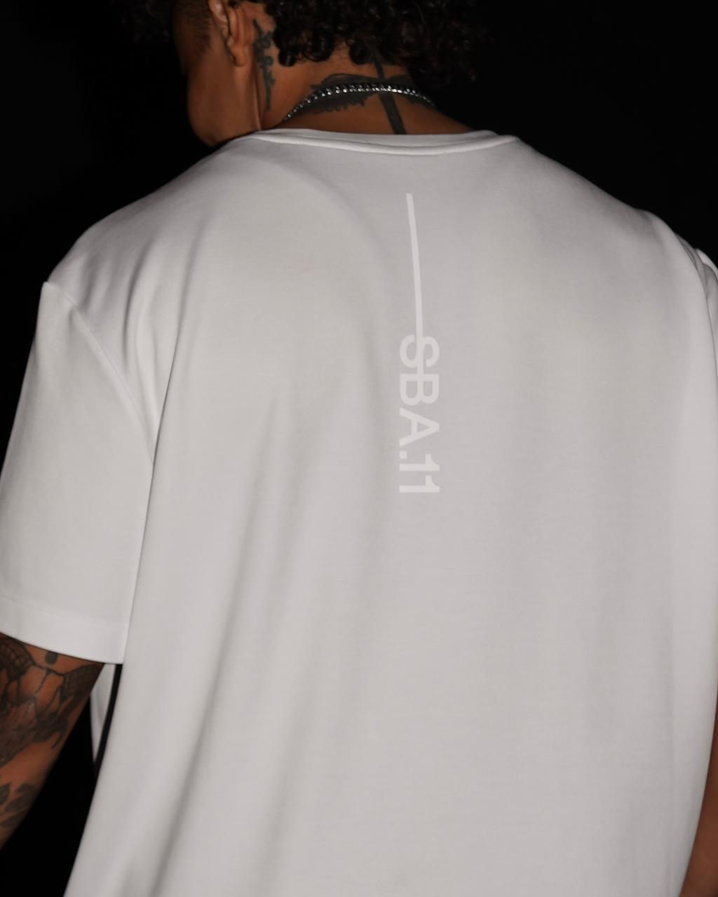 Bristol Tee White Space back logo closeup