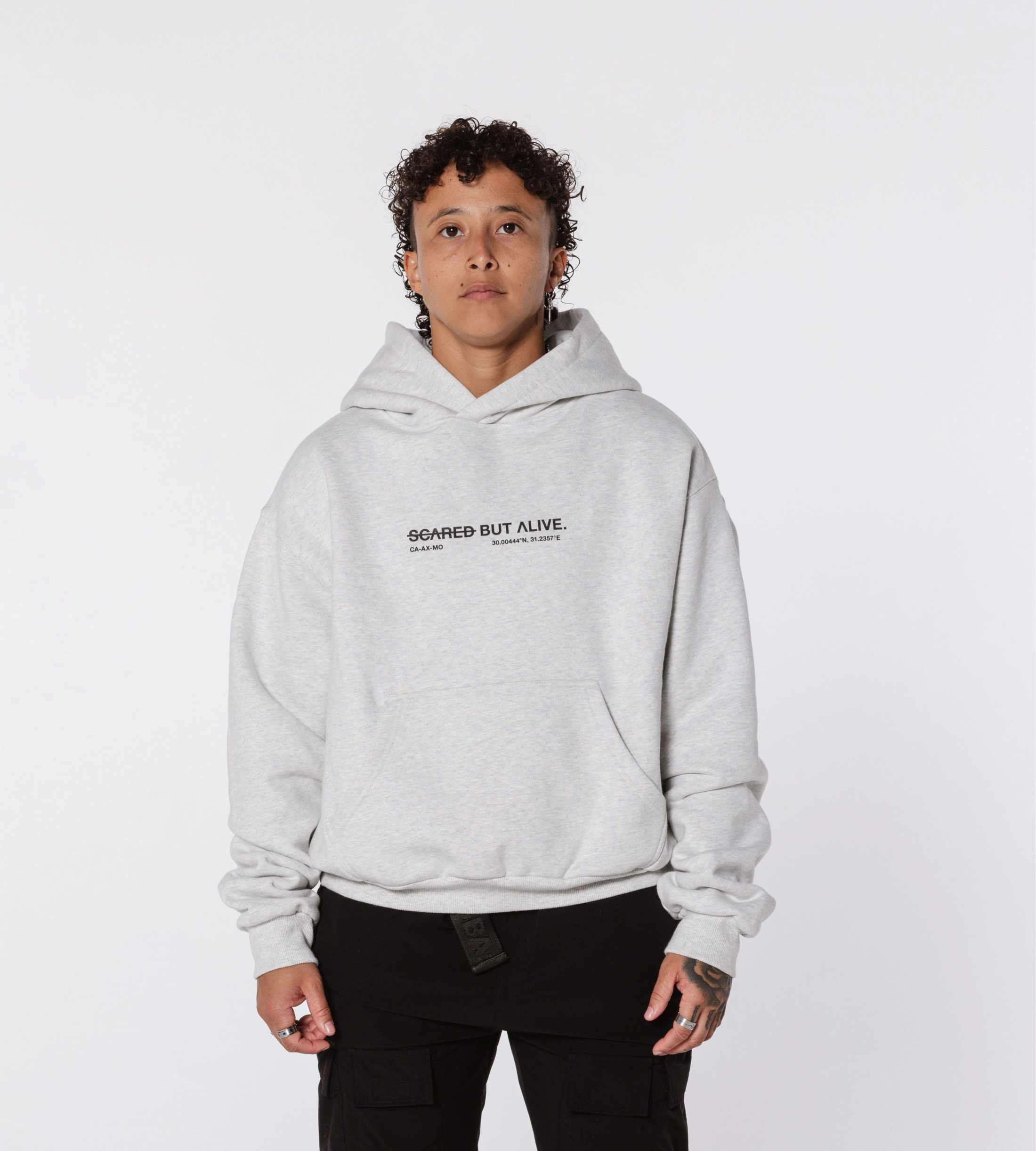 Los Angeles Hoodie Gray Matter front fit crop