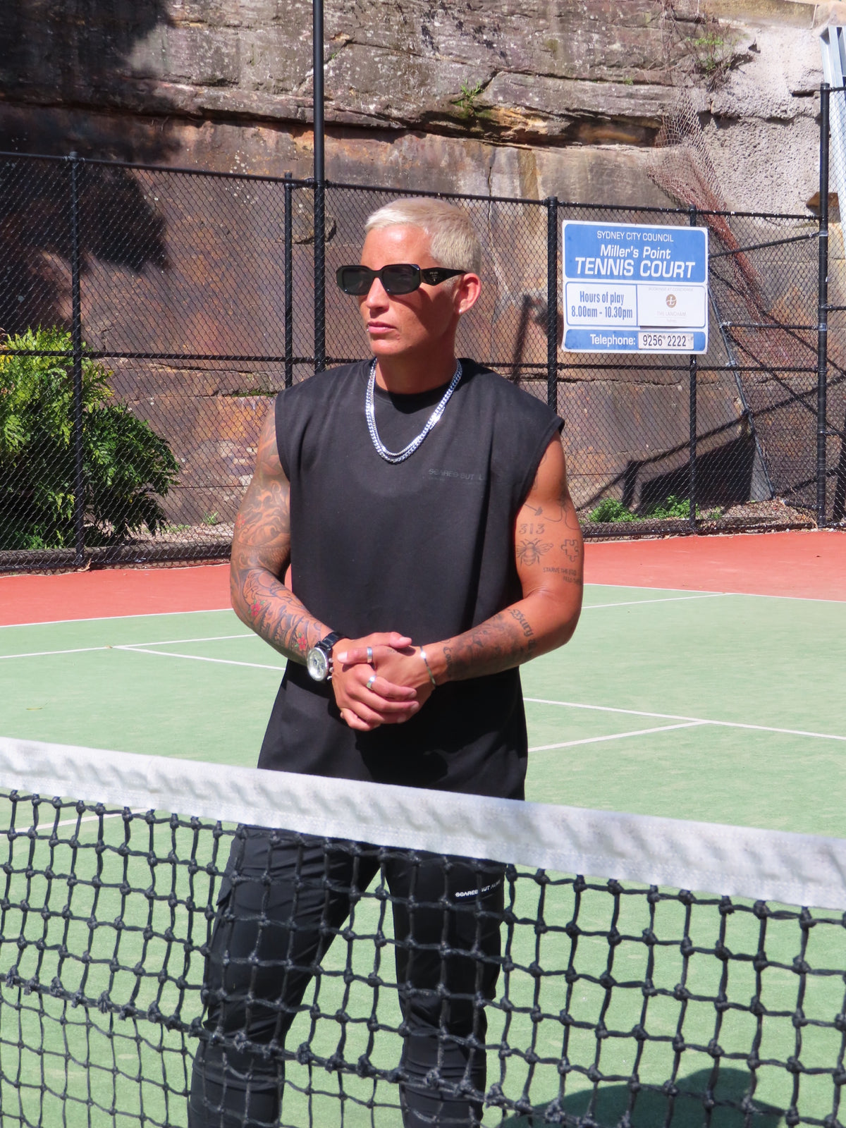 Stockholm Tank Black Out worn courtside