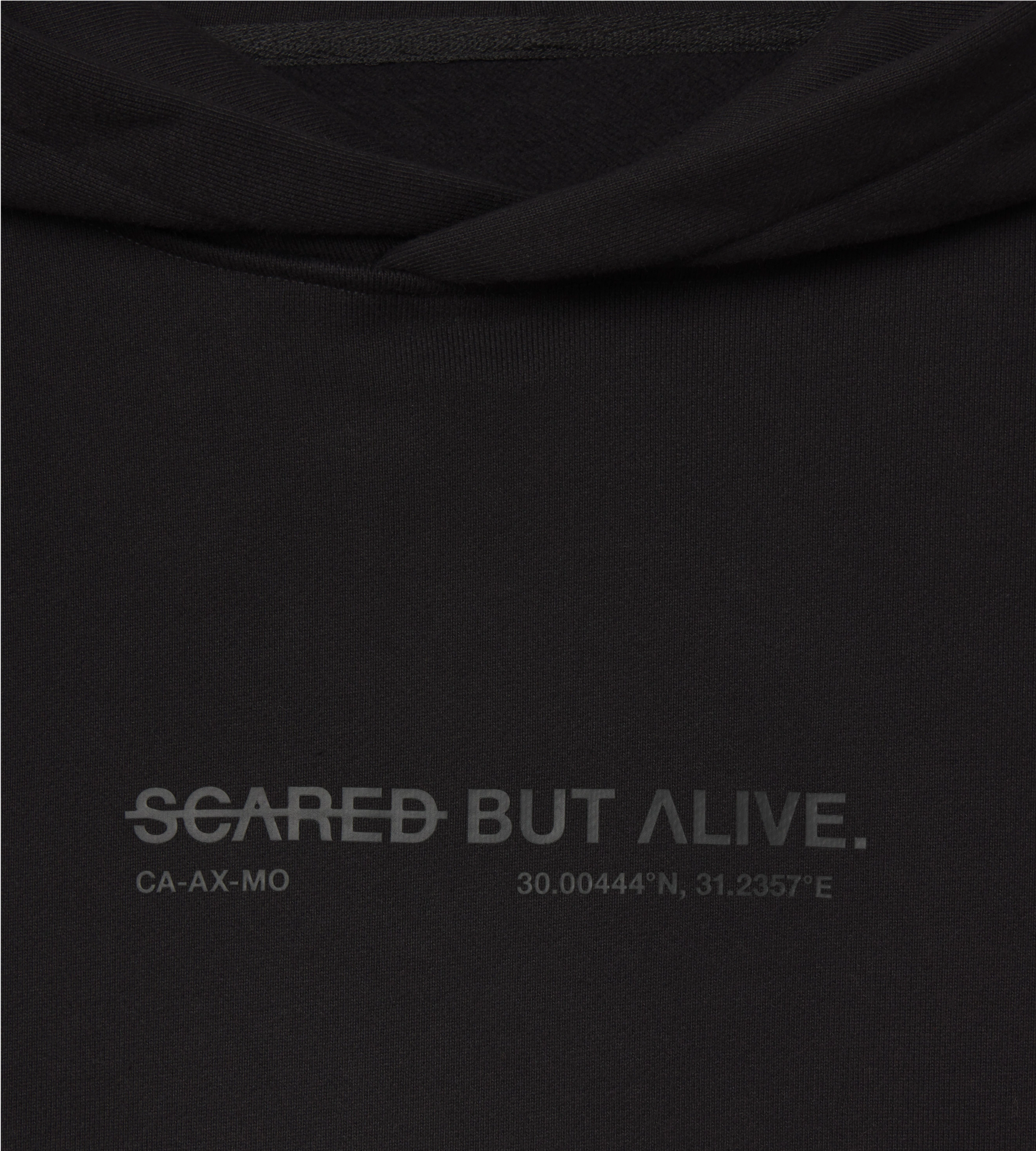 Los Angeles Hoodie Black Out raised print detail