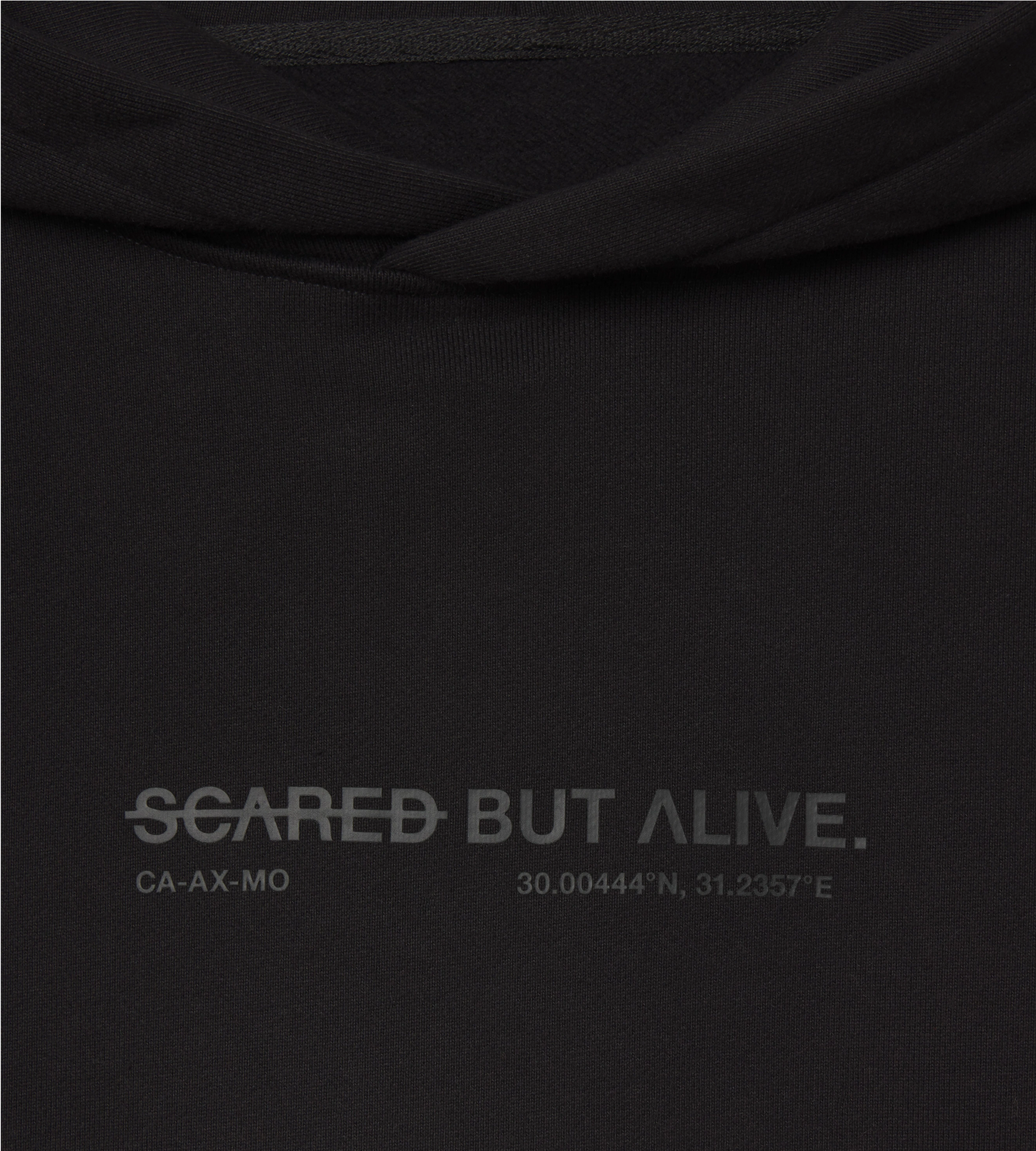 Los Angeles Hoodie Black Out raised print detail